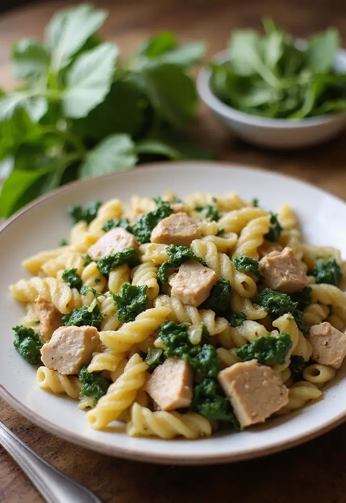 25 Cheap Healthy Meals on a Budget (Under $5 Per Serving) - 8. Turkey and Spinach One-Pot Pasta