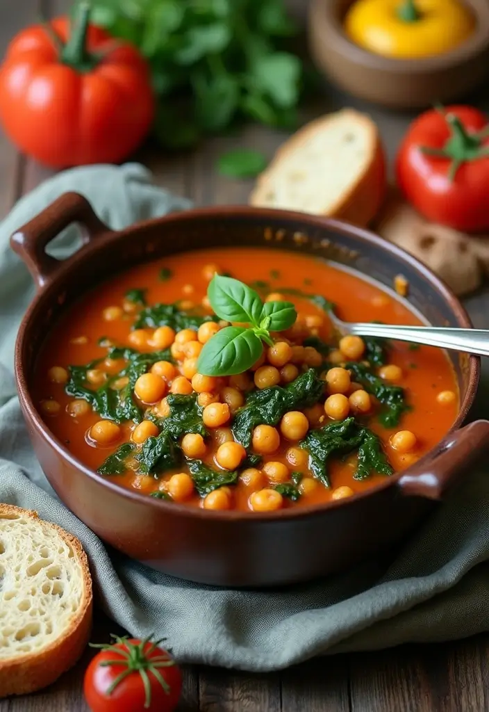 25 Cheap Healthy Meals on a Budget (Under $5 Per Serving) - 9. Chickpea and Spinach Stew
