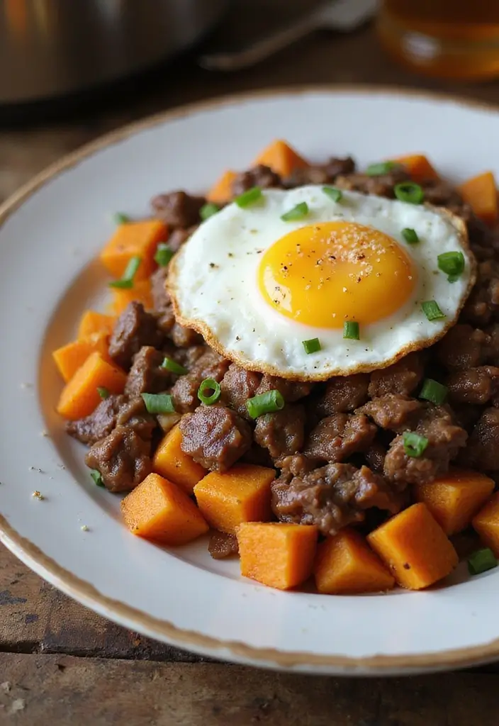 25 Easy Healthy Meals You Can Make in 30 Minutes or Less - 15. Beef and Sweet Potato Hash
