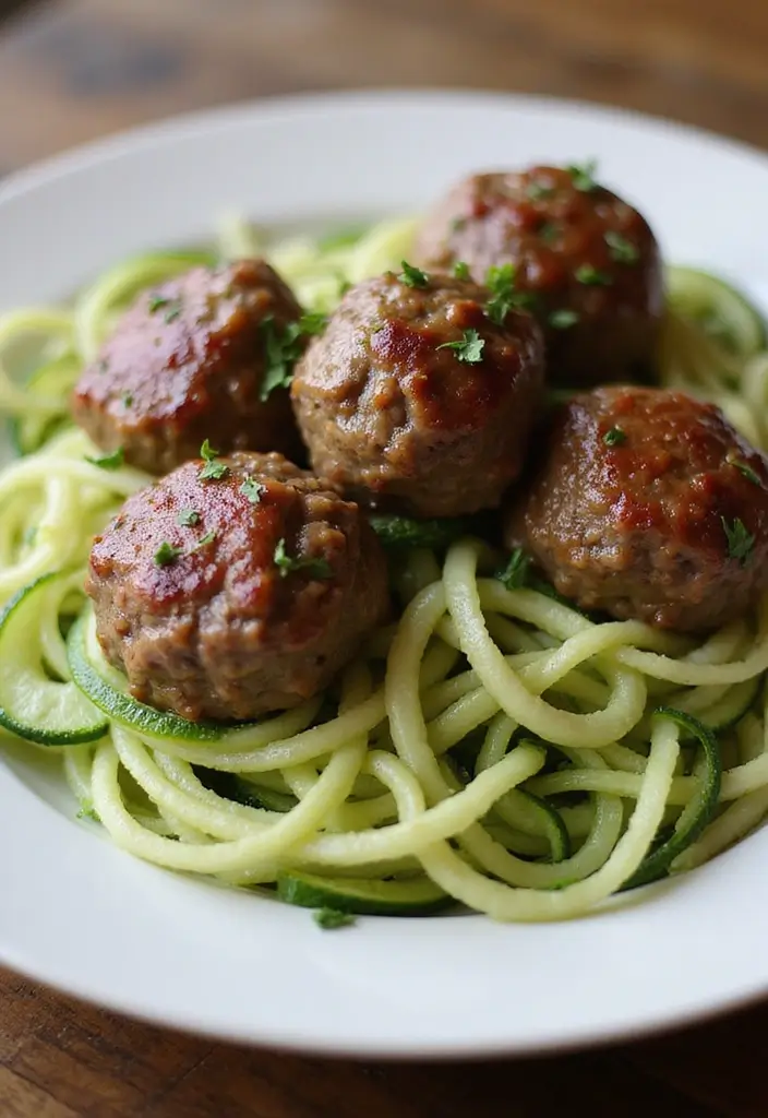 25 Easy Healthy Meals You Can Make in 30 Minutes or Less - 23. Beef Meatballs with Zucchini Noodles