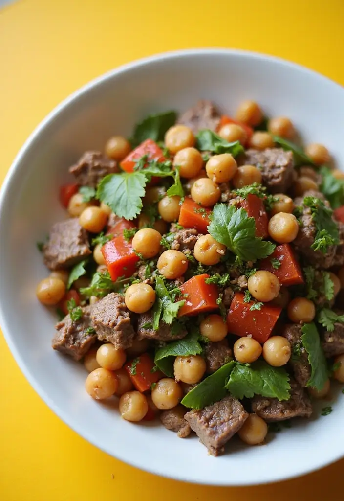 25 Easy Healthy Meals You Can Make in 30 Minutes or Less - 25. Beef and Chickpea Salad