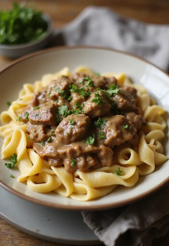 25 Easy Healthy Meals You Can Make in 30 Minutes or Less - 8. Beef Stroganoff