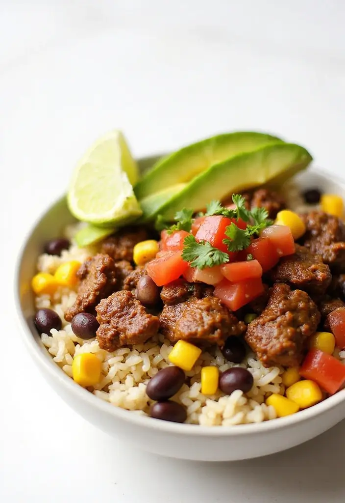 25 Easy Healthy Meals You Can Make in 30 Minutes or Less - 9. Beef Burrito Bowl