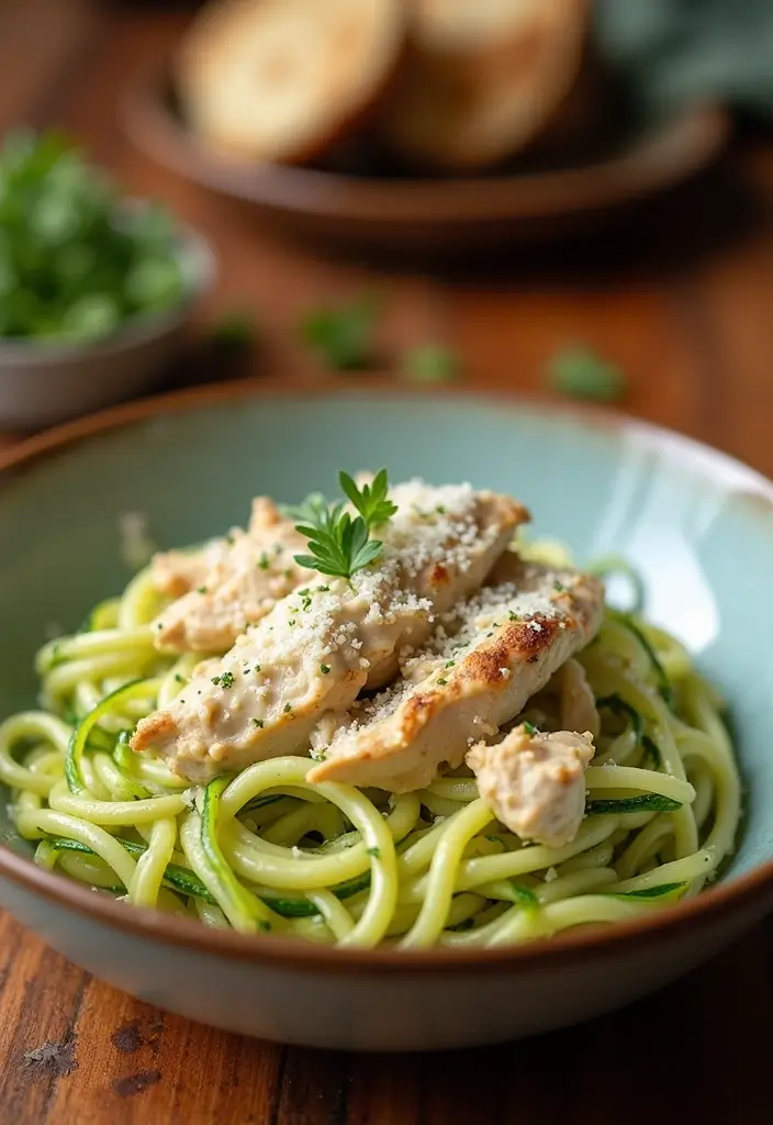 25 Fall Healthy Meals Perfect for Cozy Evenings - 16. Chicken Alfredo with Zucchini Noodles