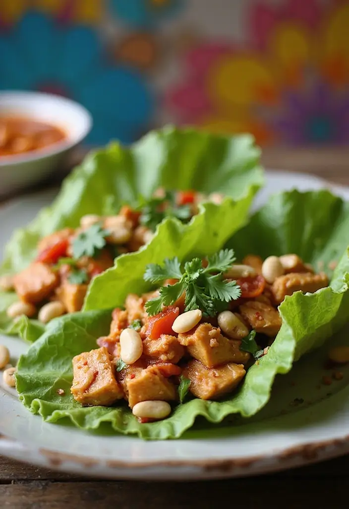 25 Fall Healthy Meals Perfect for Cozy Evenings - 19. Thai Chicken Lettuce Wraps