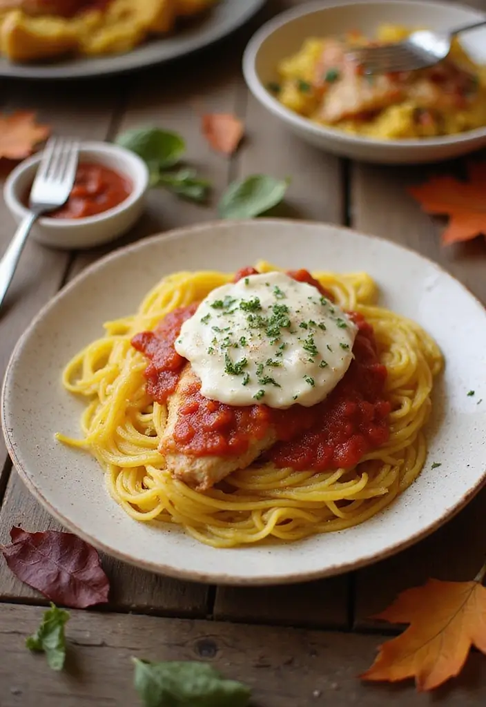 25 Fall Healthy Meals Perfect for Cozy Evenings - 20. Chicken Parmesan with Spaghetti Squash
