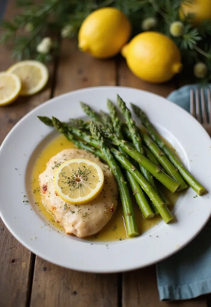 25 Fall Healthy Meals Perfect for Cozy Evenings - 22. Lemon Butter Chicken and Asparagus