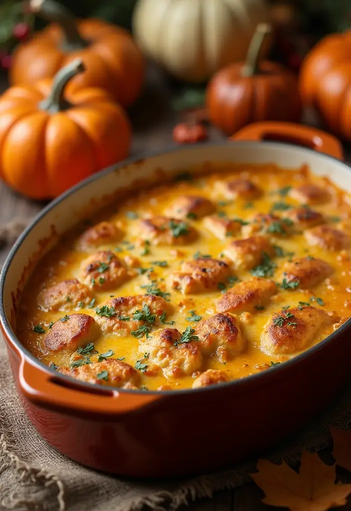 25 Fall Healthy Meals Perfect for Cozy Evenings - 25. Chicken and Pumpkin Casserole