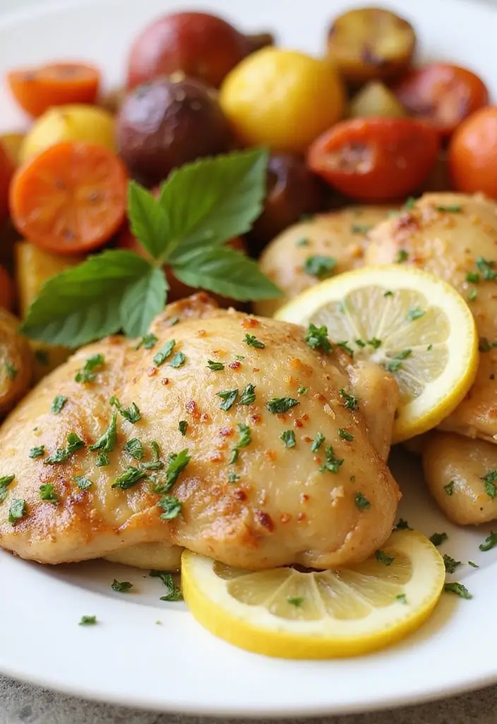 25 Healthy Chicken Thigh Meals Bursting with Flavor - 3. Lemon Herb Roasted Chicken Thighs