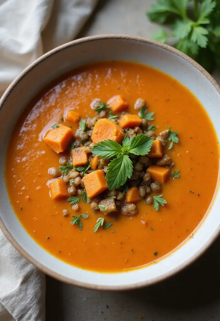 25 Healthy Crockpot Meals for Busy Weeknights - 18. Carrot and Lentil Soup