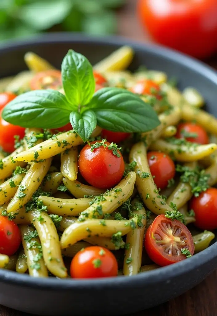 25 Healthy Crockpot Meals for Busy Weeknights - 20. Pesto Vegetable Pasta