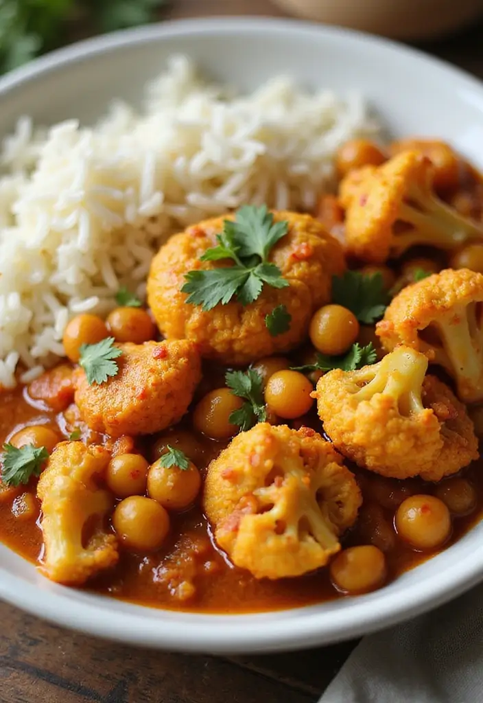 25 Healthy Crockpot Meals for Busy Weeknights - 7. Cauliflower and Chickpea Tikka Masala