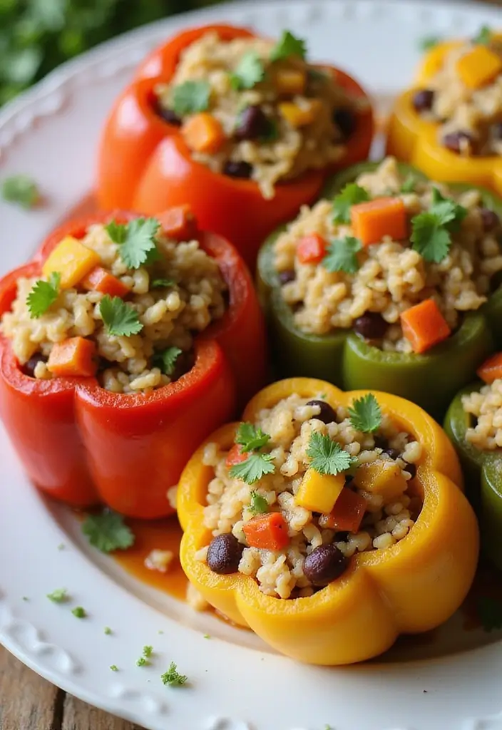 25 Healthy Crockpot Meals for Busy Weeknights - 8. Stuffed Bell Peppers
