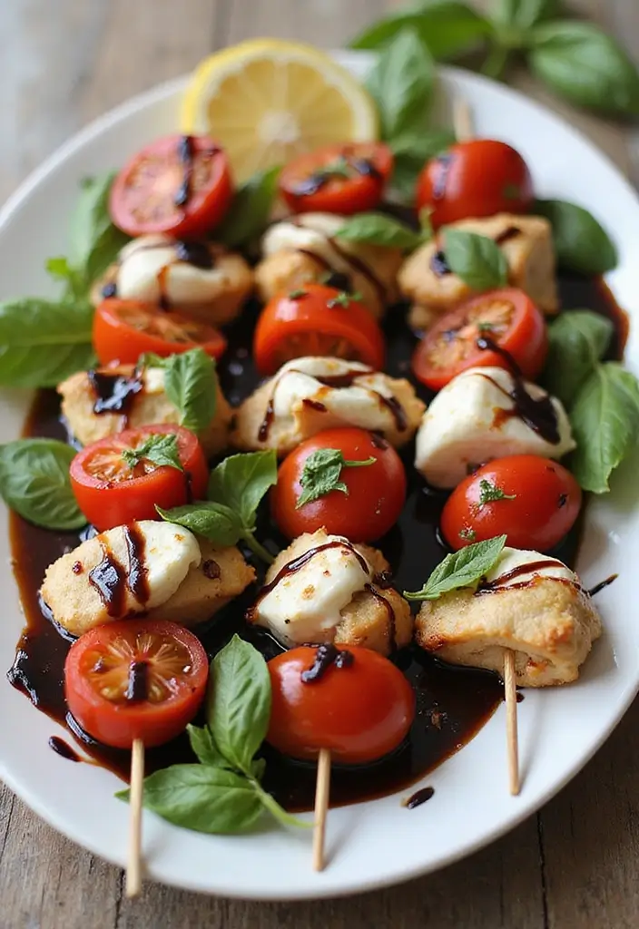 25 Healthy Crockpot Meals for Meal Prep and Freezer Storage - 18. Chicken Caprese Skewers