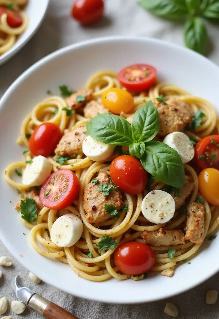 25 Healthy Crockpot Meals for Meal Prep and Freezer Storage - 25. Chicken Caprese Pasta