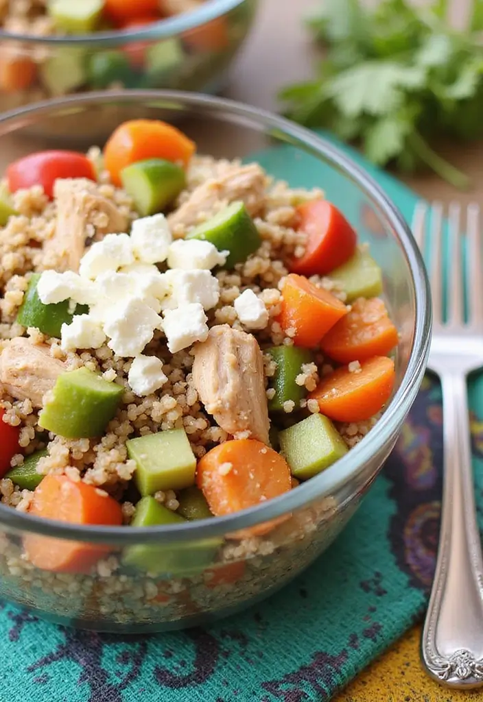 25 Healthy Crockpot Meals for Meal Prep and Freezer Storage - 7. Chicken Quinoa Bowls
