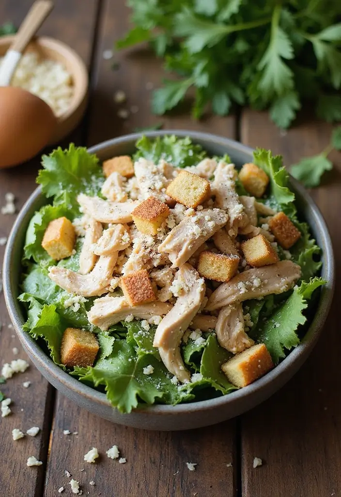 25 Healthy Crockpot Meals for Meal Prep and Freezer Storage - 8. Rotisserie Chicken Caesar Salad
