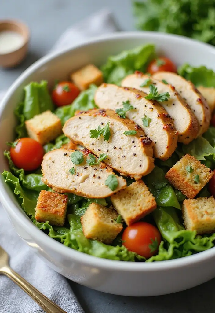25 Healthy Family Meals on a Budget for Every Night of the Week - 25. Healthy Chicken Caesar Salad