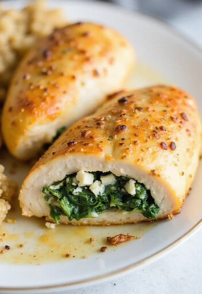 25 Healthy Family Meals on a Budget for Every Night of the Week - 5. Spinach and Feta Stuffed Chicken Breasts