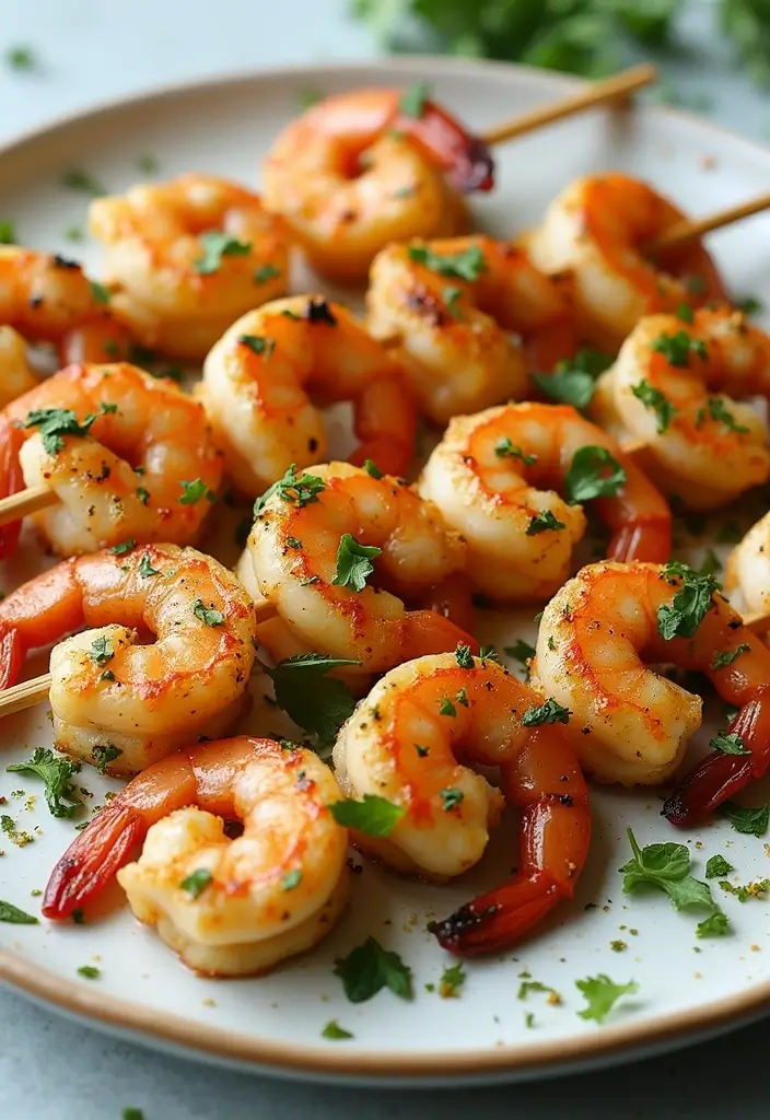 25 Healthy Fish Meals That Are Fresh and Light - 14. Pesto Grilled Shrimp Skewers