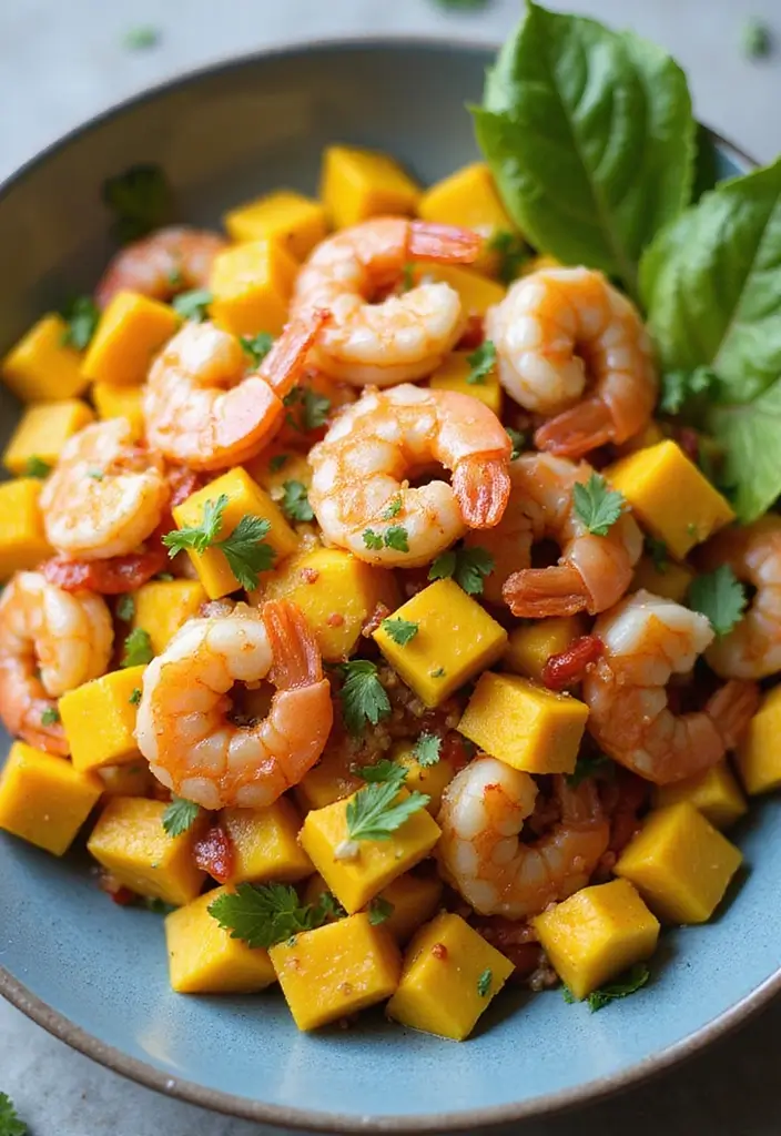 25 Healthy Fish Meals That Are Fresh and Light - 2. Shrimp and Mango Salad