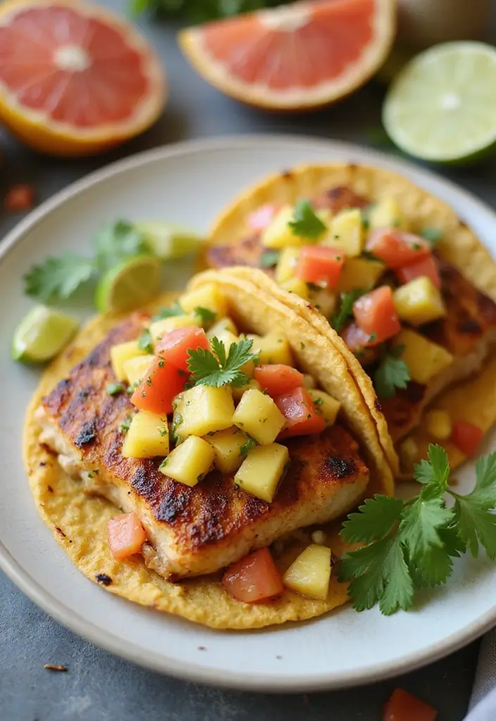 25 Healthy Fish Meals That Are Fresh and Light - 6. Grilled Fish Tacos with Pineapple Salsa