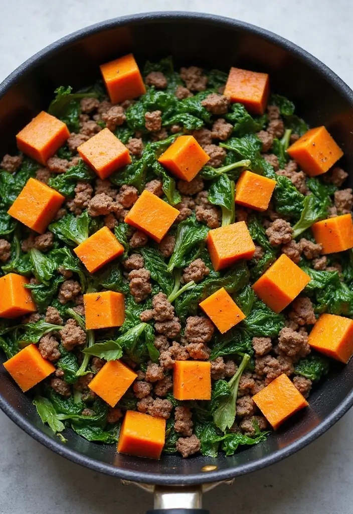 25 Healthy Ground Beef Meals for Easy Weeknight Dinners - 4. Ground Beef & Sweet Potato Skillet