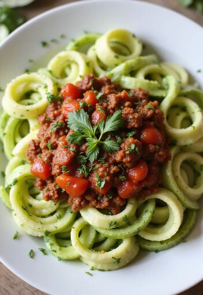 25 Healthy Ground Beef Meals for Easy Weeknight Dinners - 5. Zucchini Noodles with Ground Beef Marinara