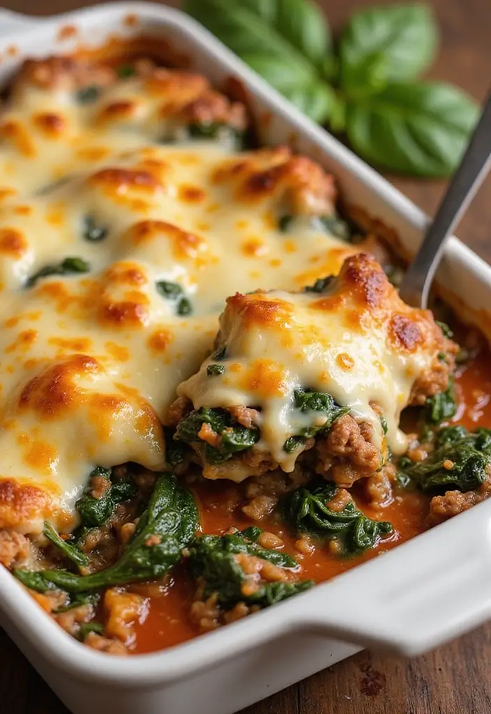 25 Healthy Ground Beef Meals for Easy Weeknight Dinners - 6. Ground Beef & Spinach Casserole