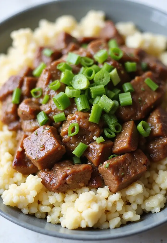 25 Healthy Ground Beef Meals for Easy Weeknight Dinners - 9. Beef & Cauliflower Rice Bowl