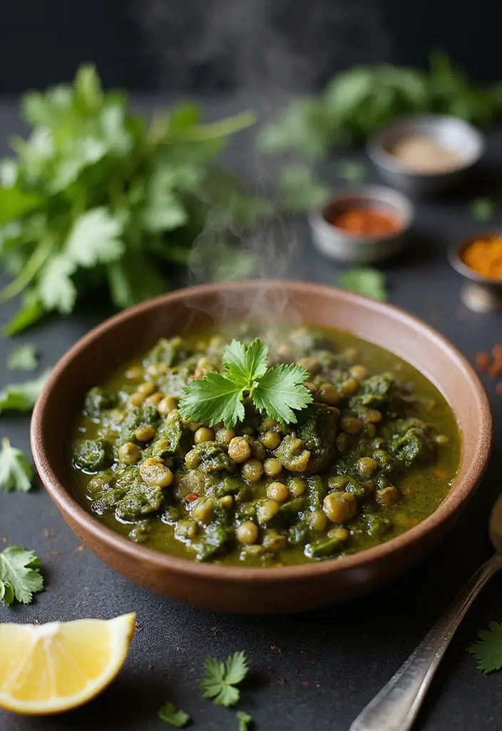 25 Healthy Indian Meals Full of Spices and Nutrition - 2. Spinach and Lentil Soup (Palak Dal)
