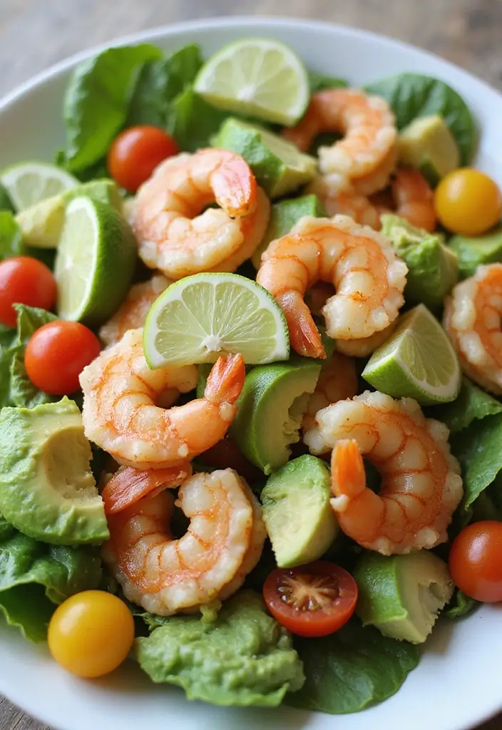 25 Healthy Meals for Lunch That Keep You Full All Day - 10. Shrimp & Avocado Salad