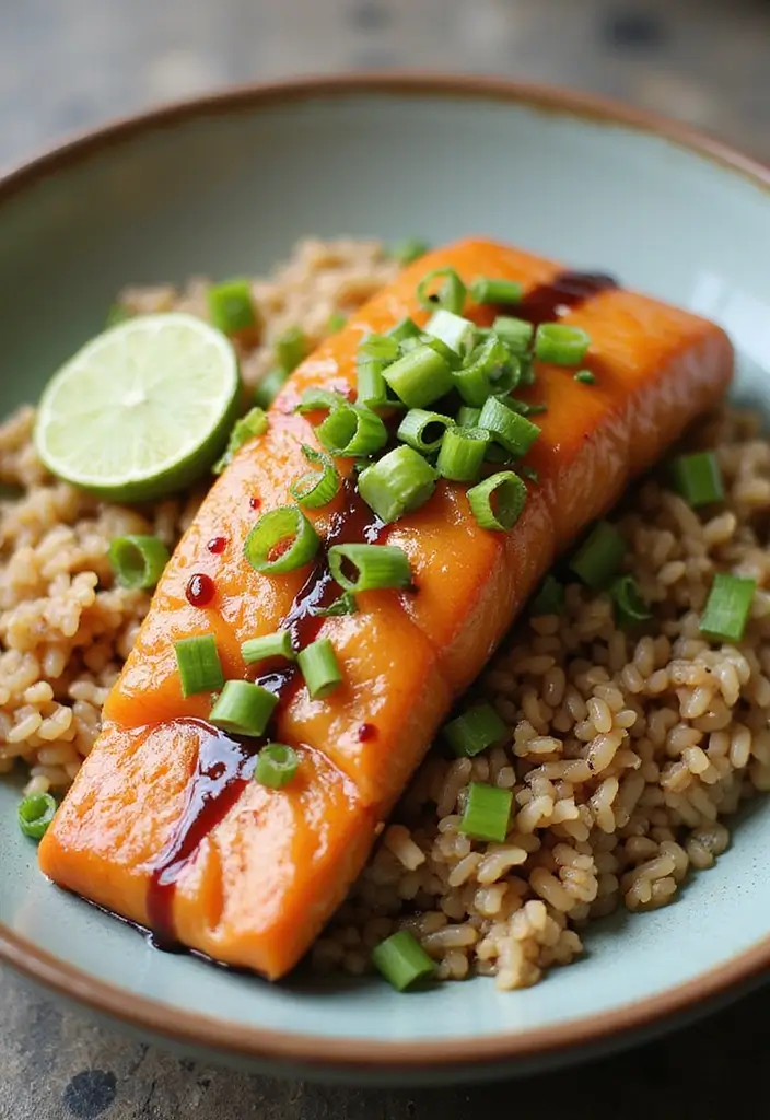 25 Healthy Meals for Lunch That Keep You Full All Day - 13. Asian Ginger Salmon Bowl