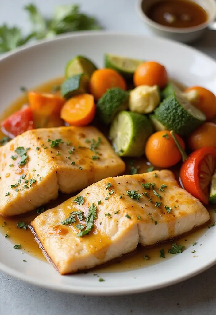 25 Healthy Meals for Lunch That Keep You Full All Day - 22. Honey Garlic Butter Fish