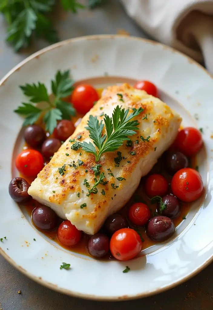 25 Healthy Meals for Lunch That Keep You Full All Day - 3. Mediterranean Baked Cod