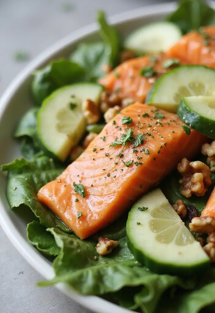 25 Healthy Meals for Lunch That Keep You Full All Day - 5. Salmon Spinach Salad