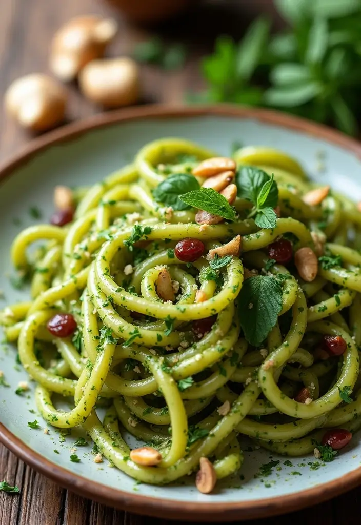 25 Healthy Meals for One (Perfect for Solo Nights In) - 13. Pesto Pasta with Indian Flavors: Fusion Fun