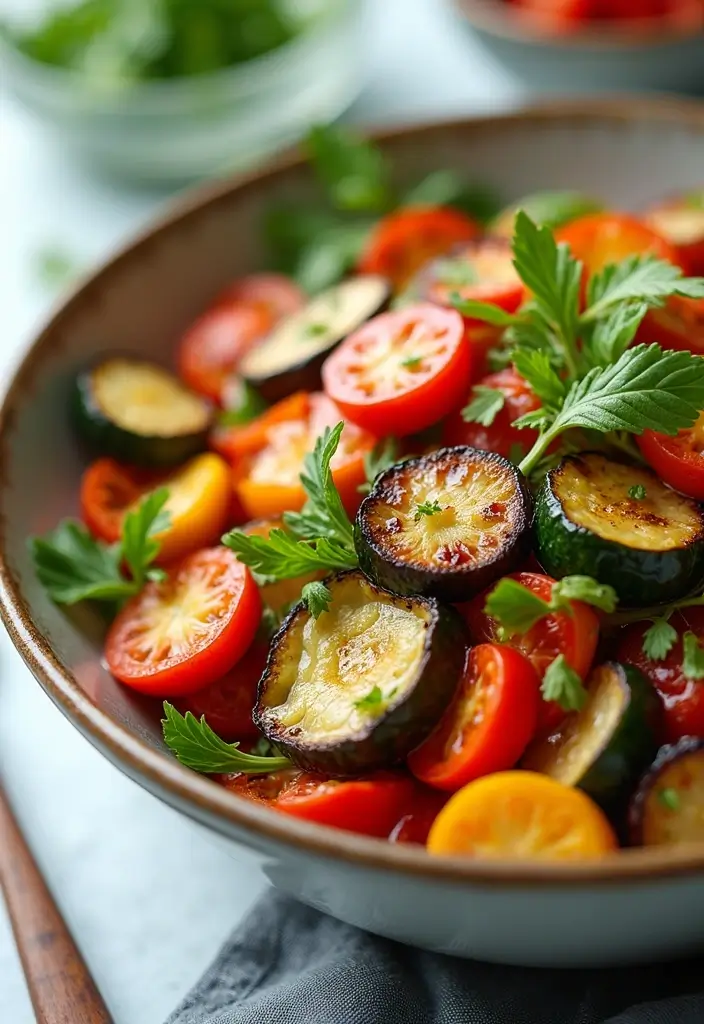 25 Healthy Meals for One (Perfect for Solo Nights In) - 21. Roasted Vegetable Salad: Light and Fresh