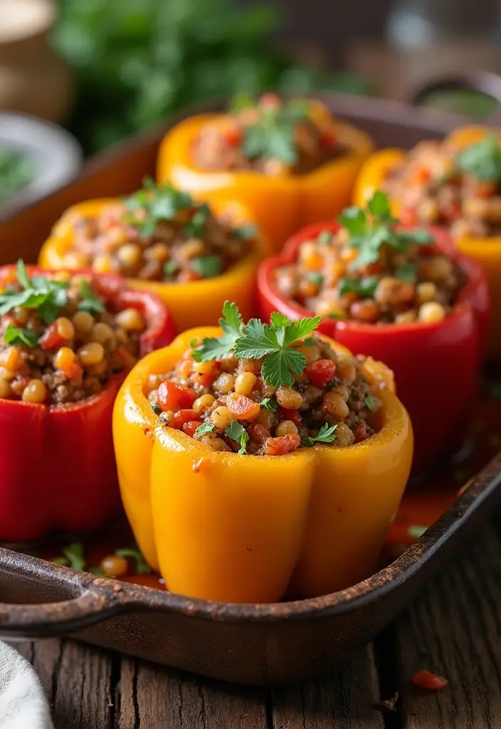 25 Healthy Meals for One (Perfect for Solo Nights In) - 22. Stuffed Bell Peppers: A Colorful Delight