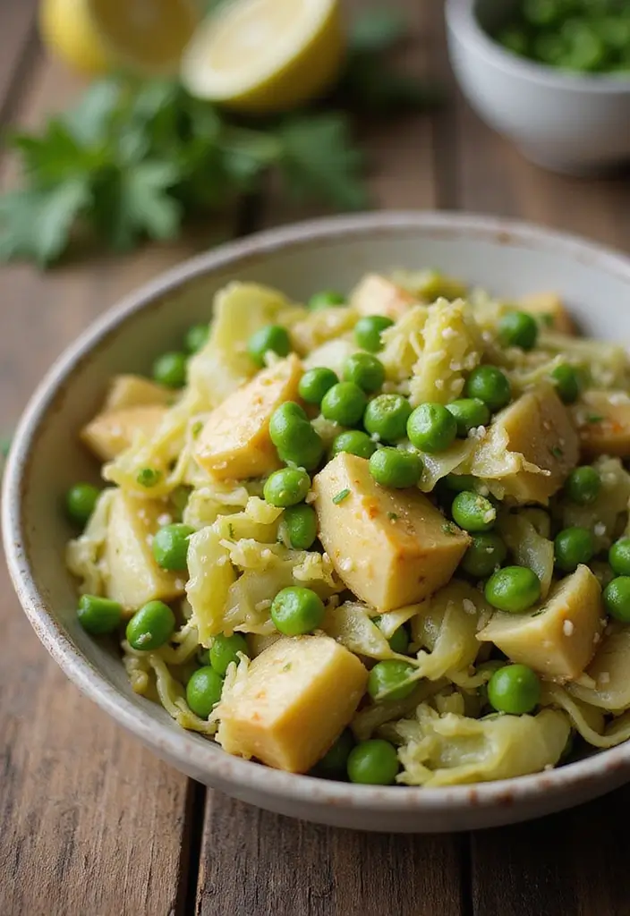25 Healthy Meals for One (Perfect for Solo Nights In) - 5. Cabbage and Pea Stir-Fry: Quick & Nutritious