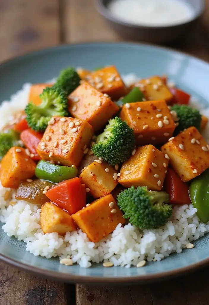25 Healthy One Pot Meals to Simplify Your Cooking Routine - 16. Spicy Vegetable & Tofu Stir-Fry