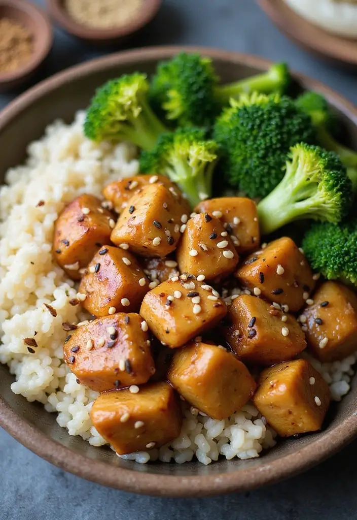25 Healthy Prep Meals That Save You Time Every Week - 4. Honey Garlic Chicken Rice Bowls