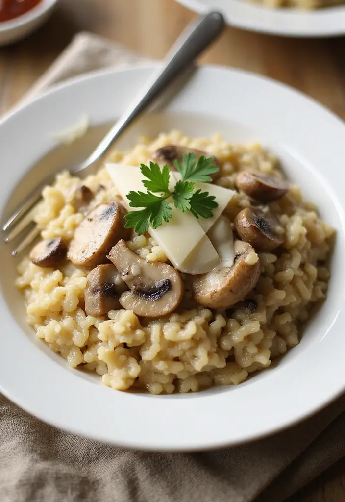 25 Healthy Rotisserie Chicken Meals You Can Whip Up Fast - 20. Chicken and Mushroom Risotto