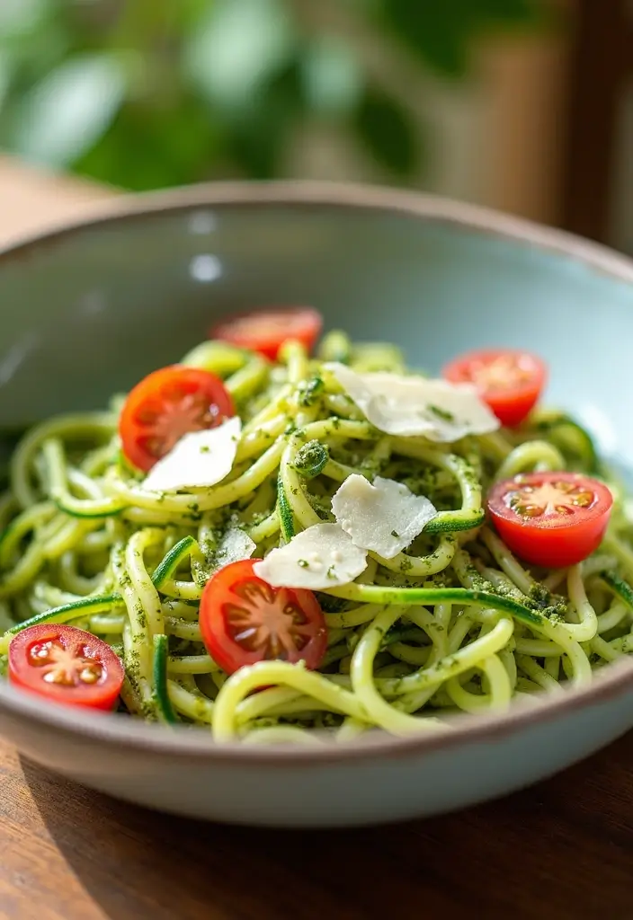 25 Healthy Simple Meals for When You’re Short on Time - 24. Zucchini Noodles with Pesto