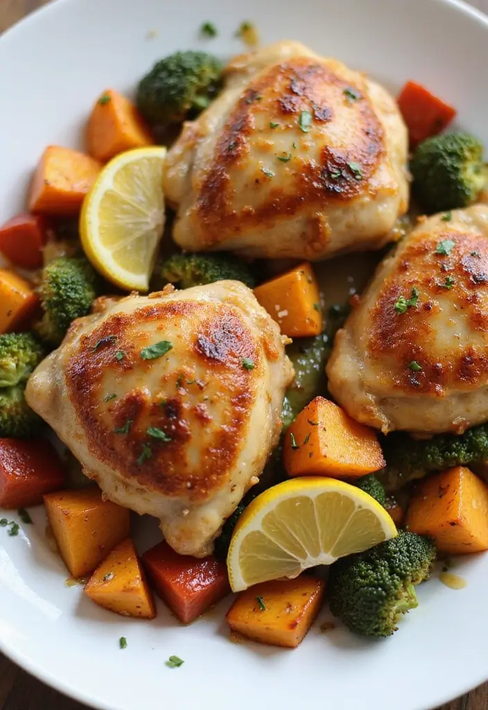 25 Healthy Supper Meals That Are Simple Yet Satisfying - 1. One-Pan Lemon Garlic Chicken