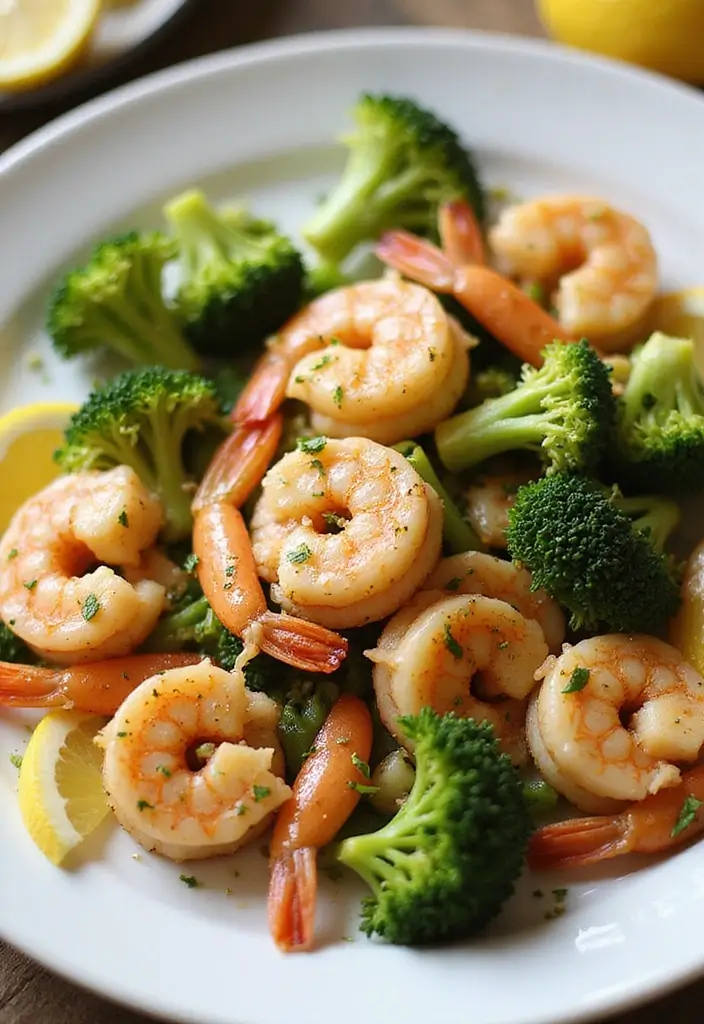 25 Healthy Supper Meals That Are Simple Yet Satisfying - 21. Lemon Garlic Shrimp & Broccoli