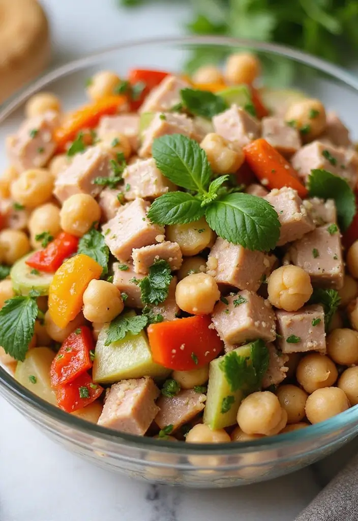 25 Healthy Tuna Meals That Are Protein-Packed and Easy - 12. Tuna and Chickpea Salad