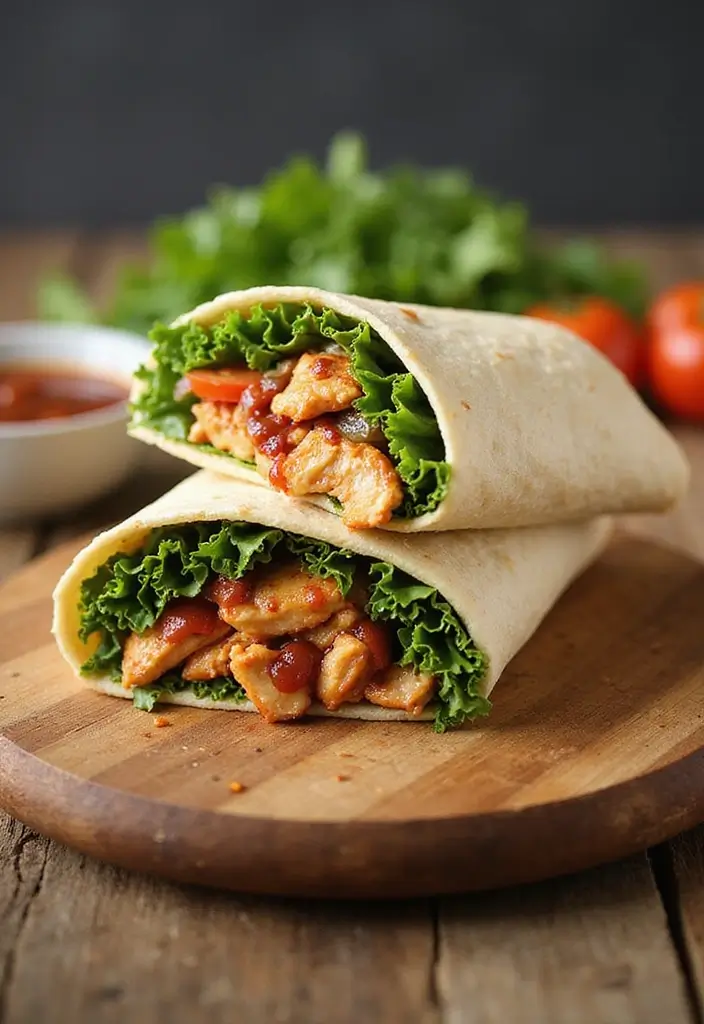 25 High Protein Healthy Meals for Energy & Muscle Gain - 10. Barbecue Chicken Wrap