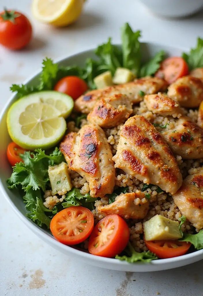 25 High Protein Healthy Meals for Energy & Muscle Gain - 12. Chicken Quinoa Bowl