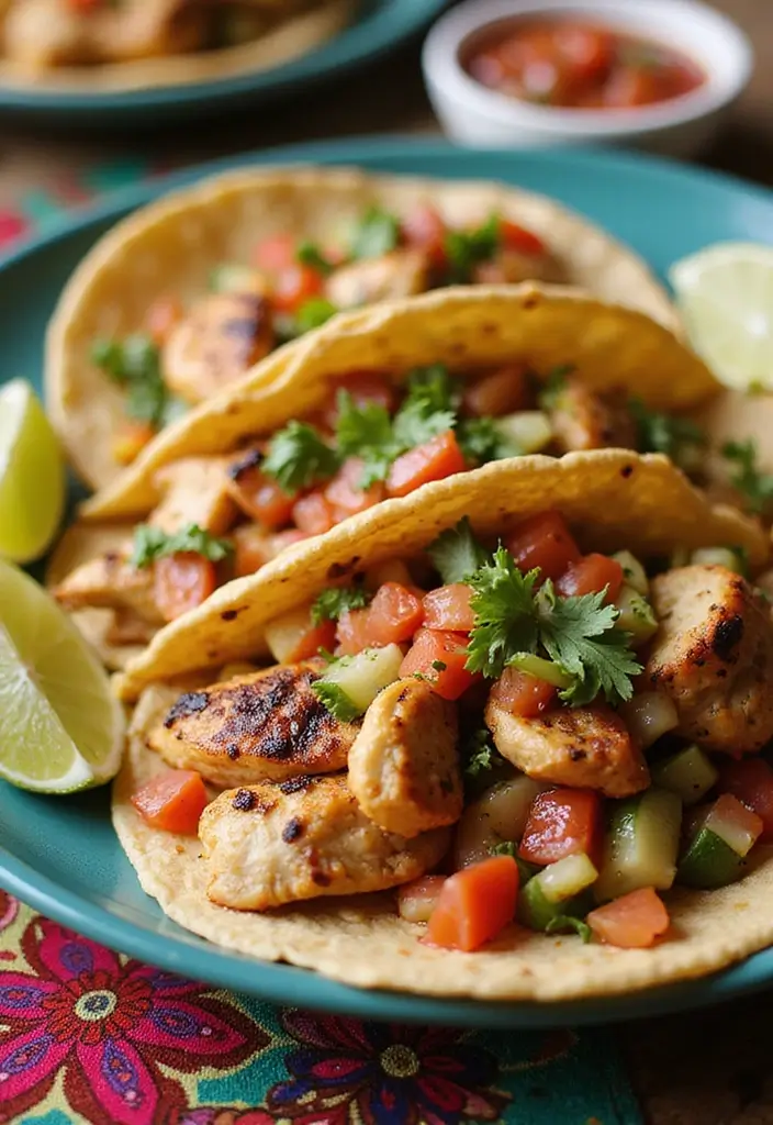 25 High Protein Healthy Meals for Energy & Muscle Gain - 16. Grilled Chicken Tacos